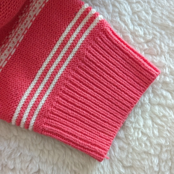 Lane Bryant | Open Front Pink + White Cardigan - Picture 3 of 7